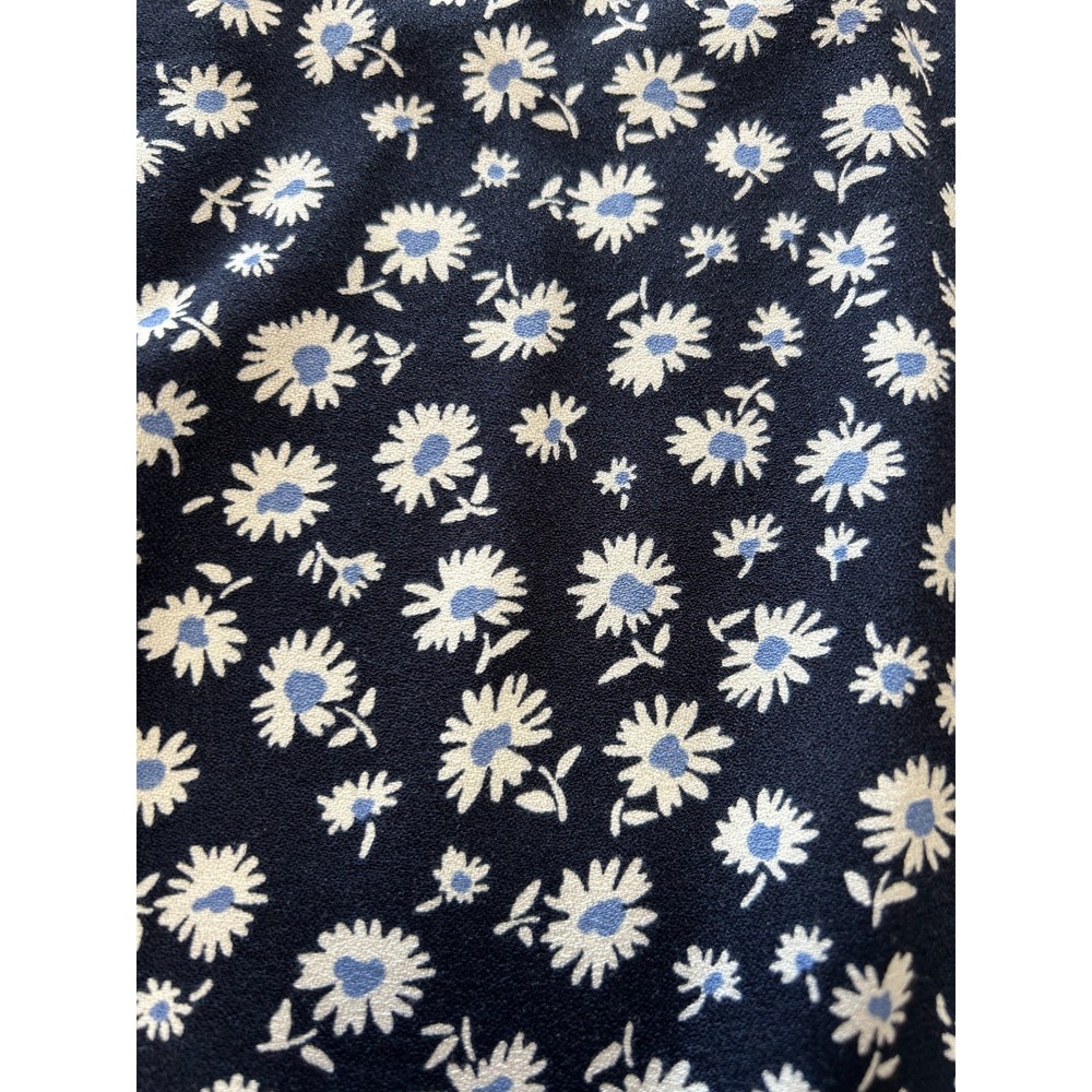 Reformation Mini Skirt Size 4 Navy Daisy Floral Back Zip Un-Lined No Slit EUC - Picture 5 of 12